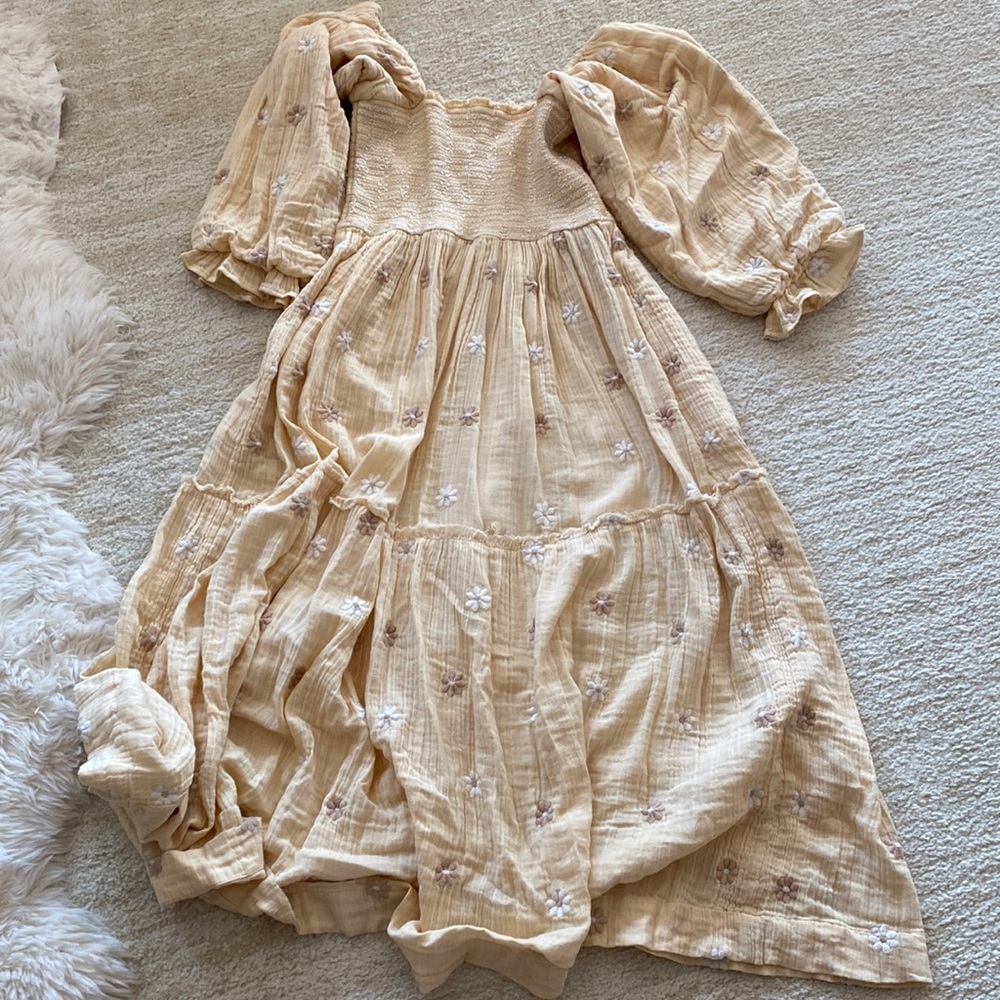 Free people flower gauze dress size S